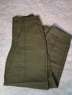 Green Pleated Slacks